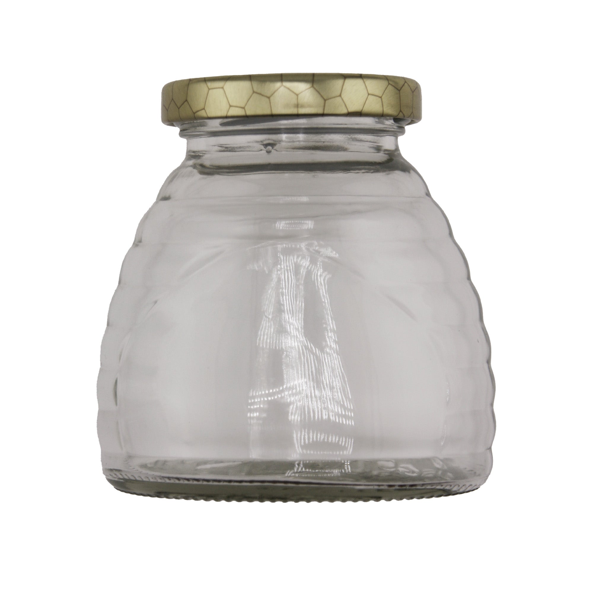 Clear Glass Classic Beehive Skep Jar with Lid 12 oz (12 Pack)