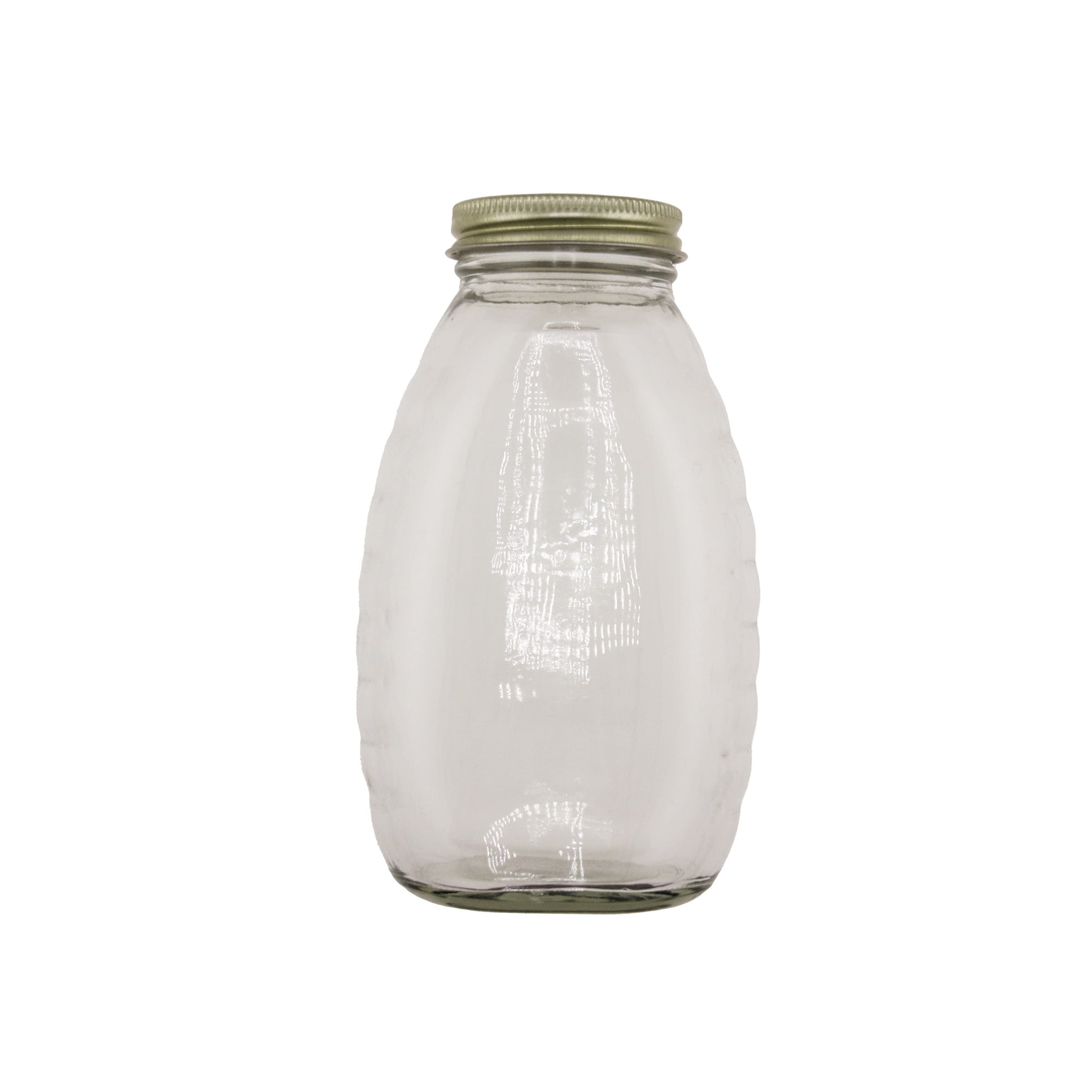Clear Glass Classic Jar with Lid 1 lb (12 Pack)