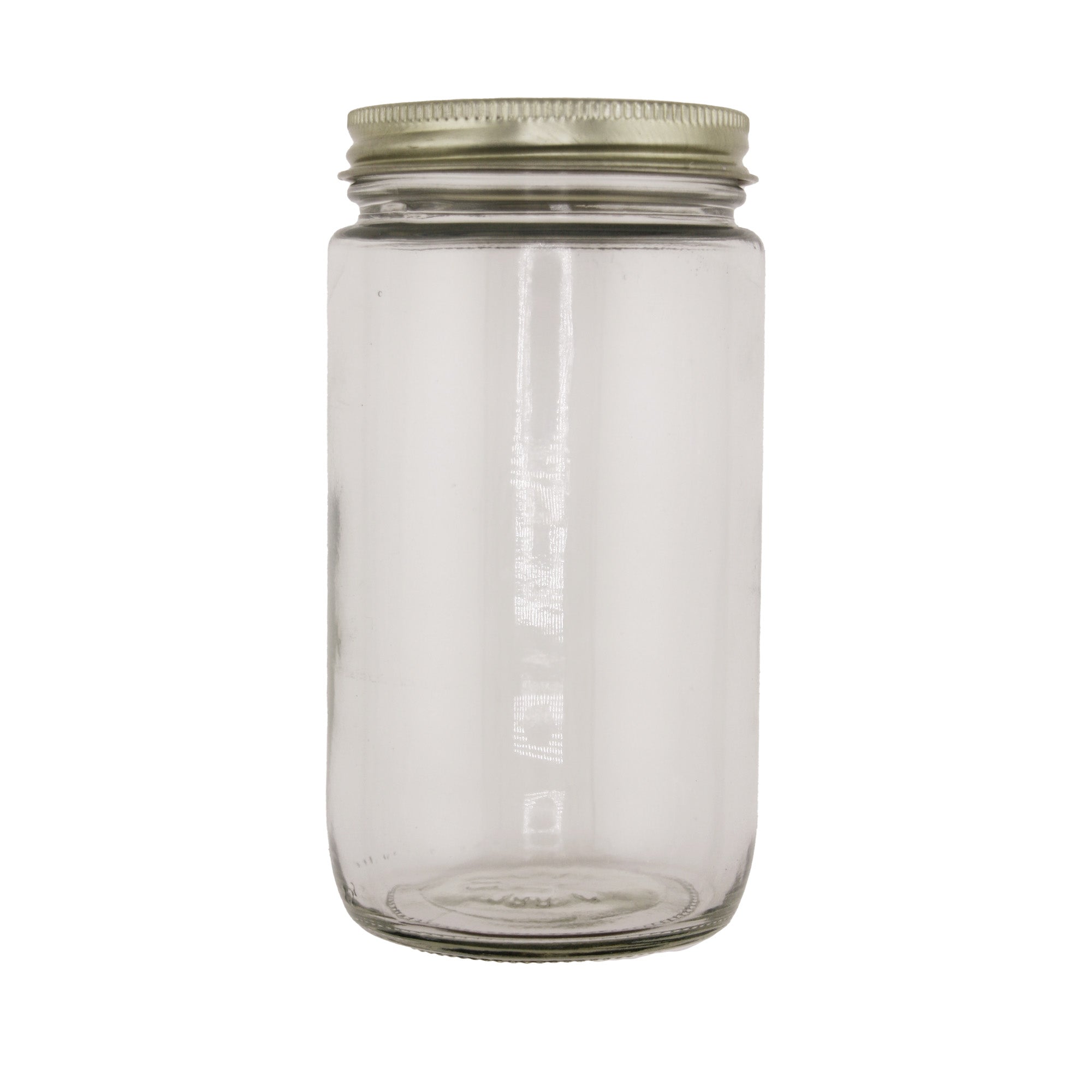 Clear Glass Classic Cylinder Jar with Lid 1 lb (12 Pack)