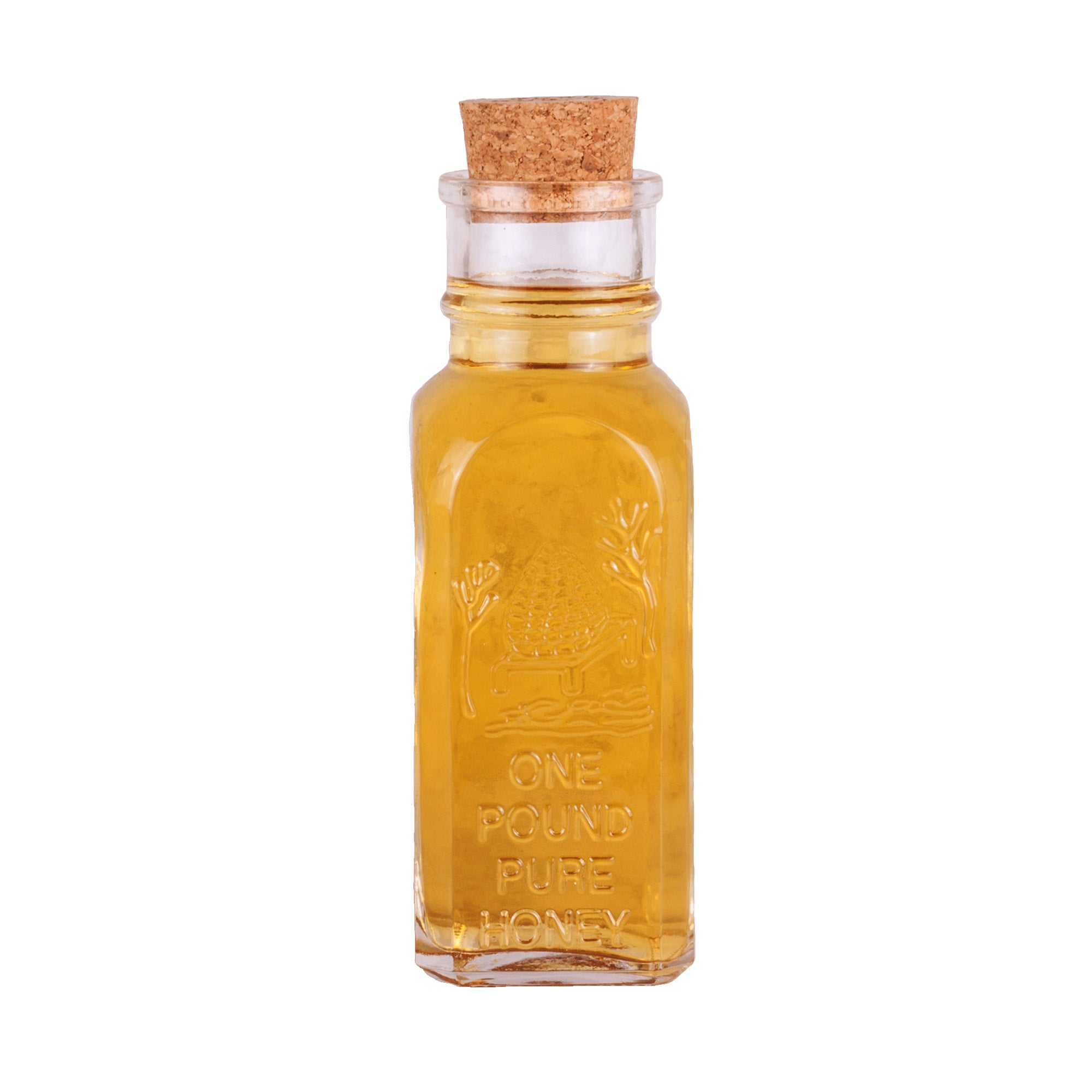 Clear Glass Historic Square Muth Jar with Cork 1 lb (12 Pack)