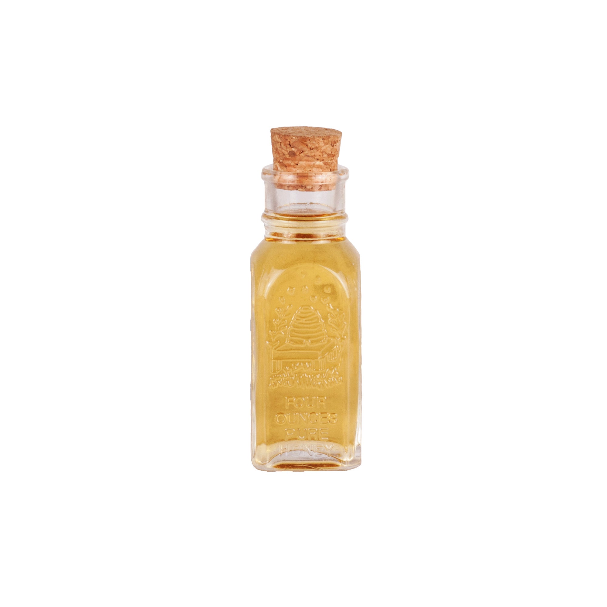 Clear Glass Historic Square Muth Jar with Cork 4 oz (36 Pack)
