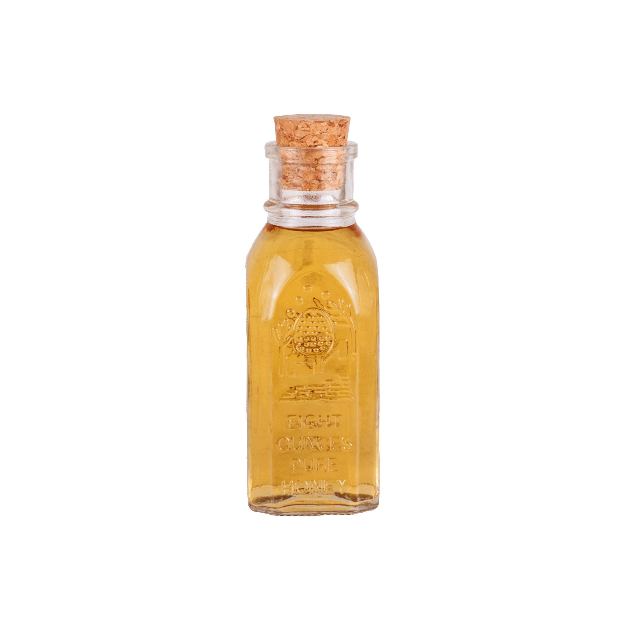 Clear Glass Historic Square Muth Jar with Cork 8 oz (12 Pack)