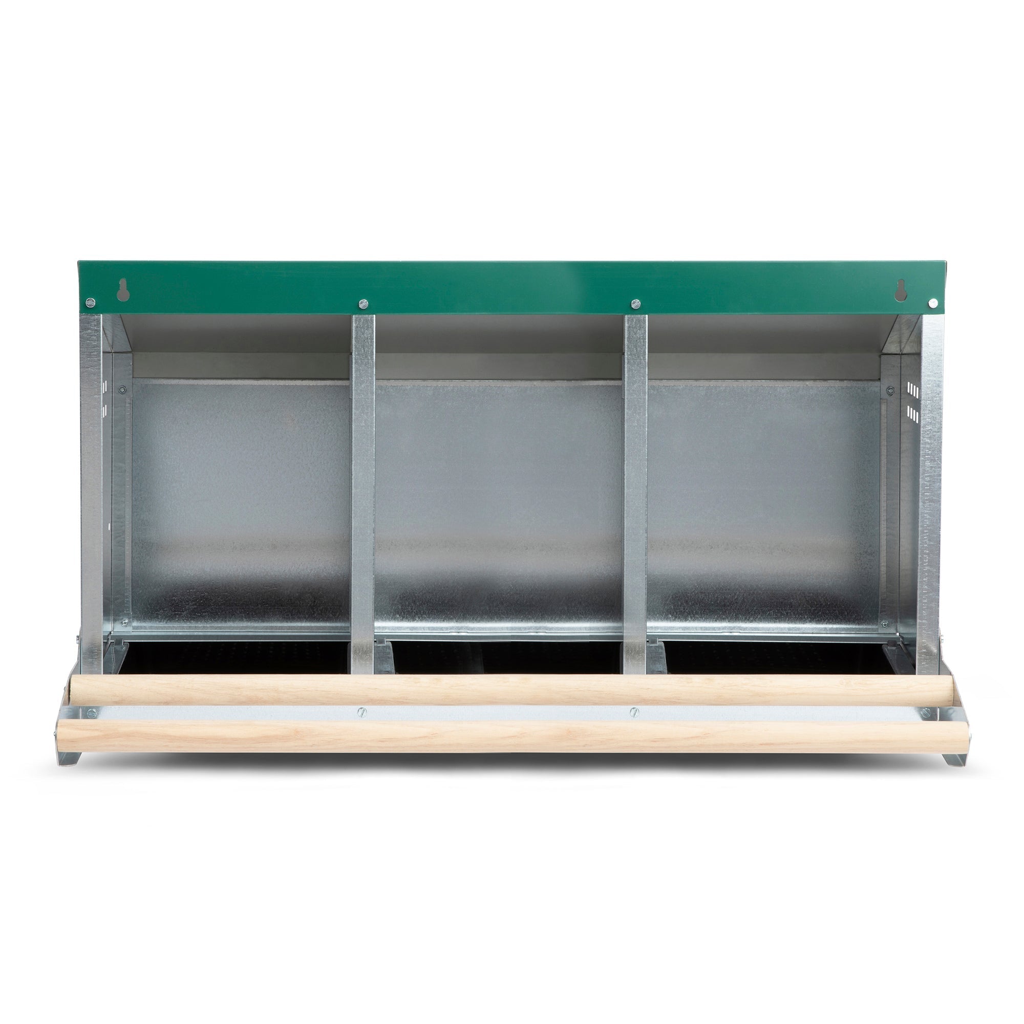 3 Compartment Reverse Roll Away/ Roll Out Chicken Nesting Box with Compact Trays/Lids & Wood Perches