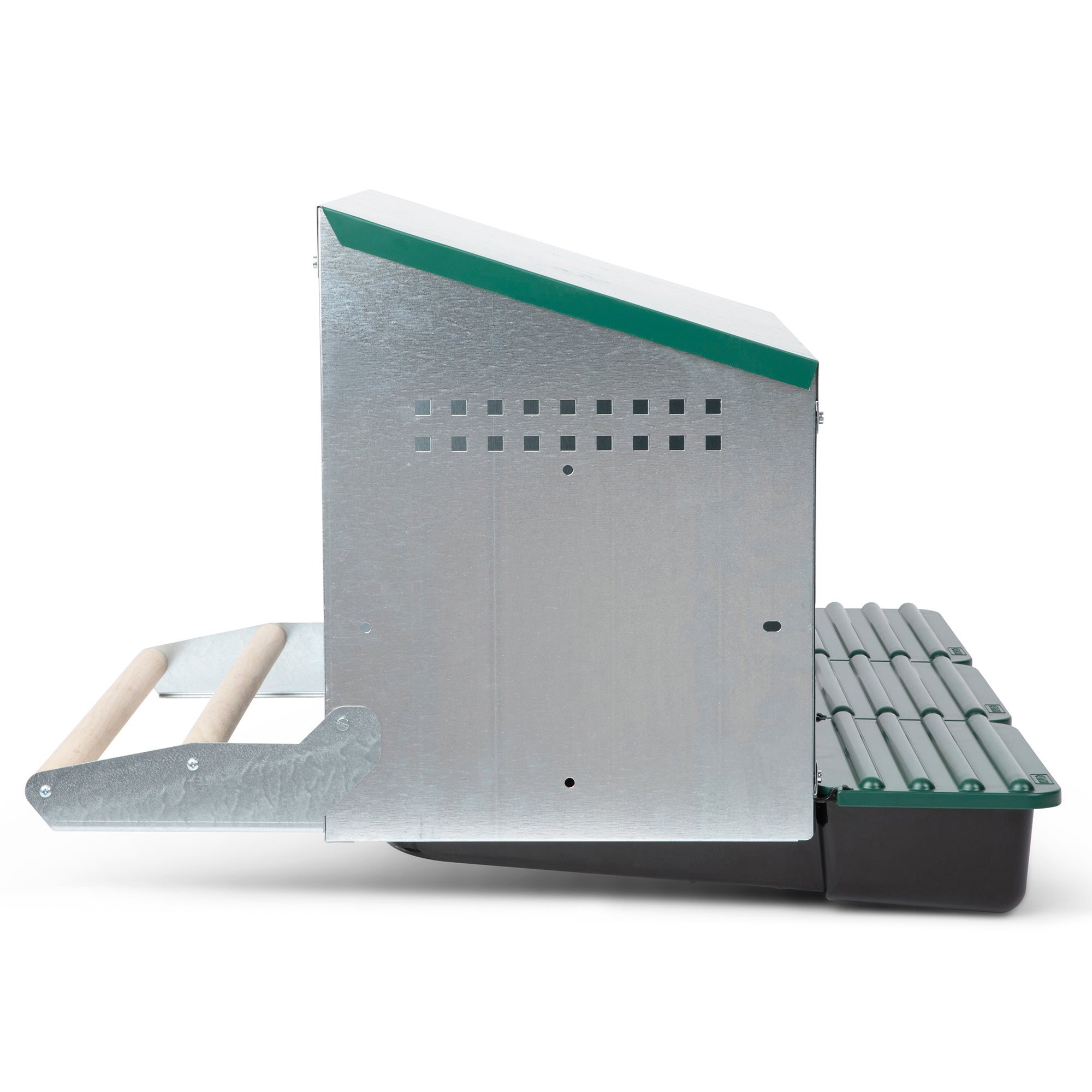 3 Compartment Reverse Roll Away/ Roll Out Chicken Nesting Box with Compact Trays/Lids & Wood Perches