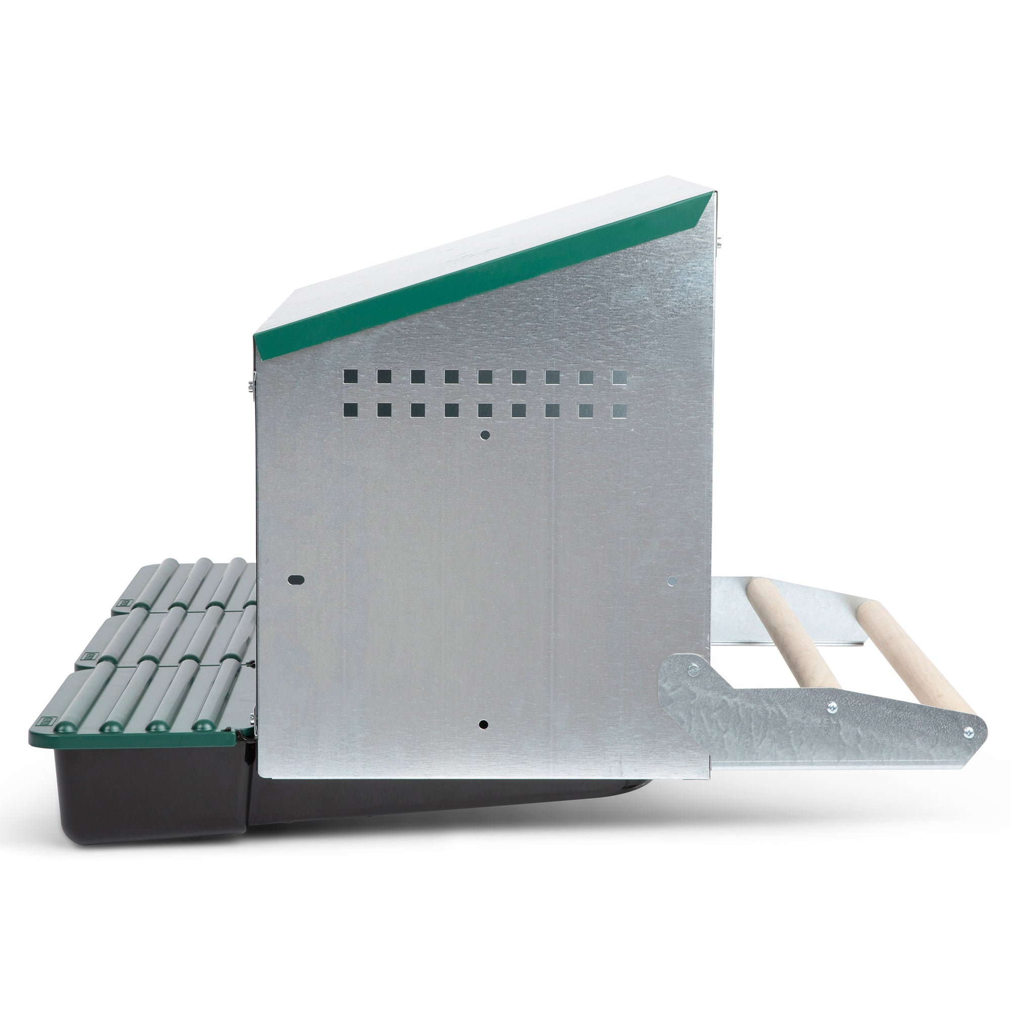 3 Compartment Reverse Roll Away/ Roll Out Chicken Nesting Box with Compact Trays/Lids & Wood Perches