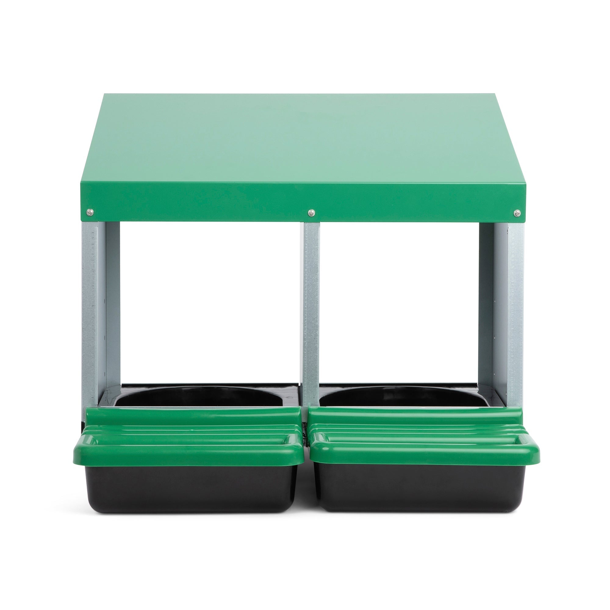2 Compartment Roll Away/ Roll Out Chicken Nesting Box with Classic Trays/Lids