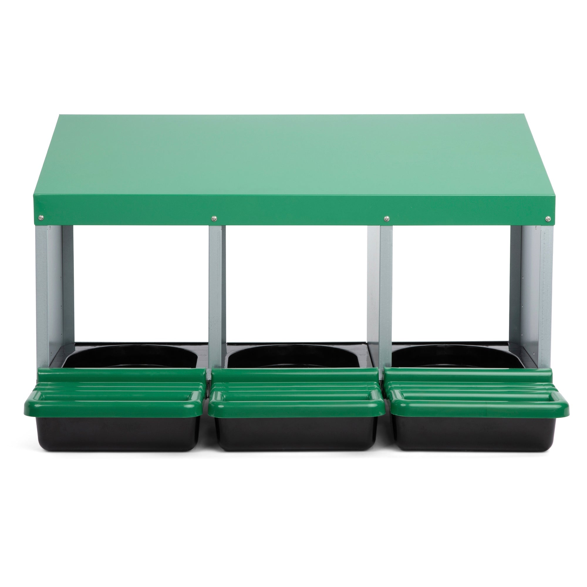 3 Compartment Roll Away/ Roll Out Chicken Nesting Box with Classic Trays/Lids