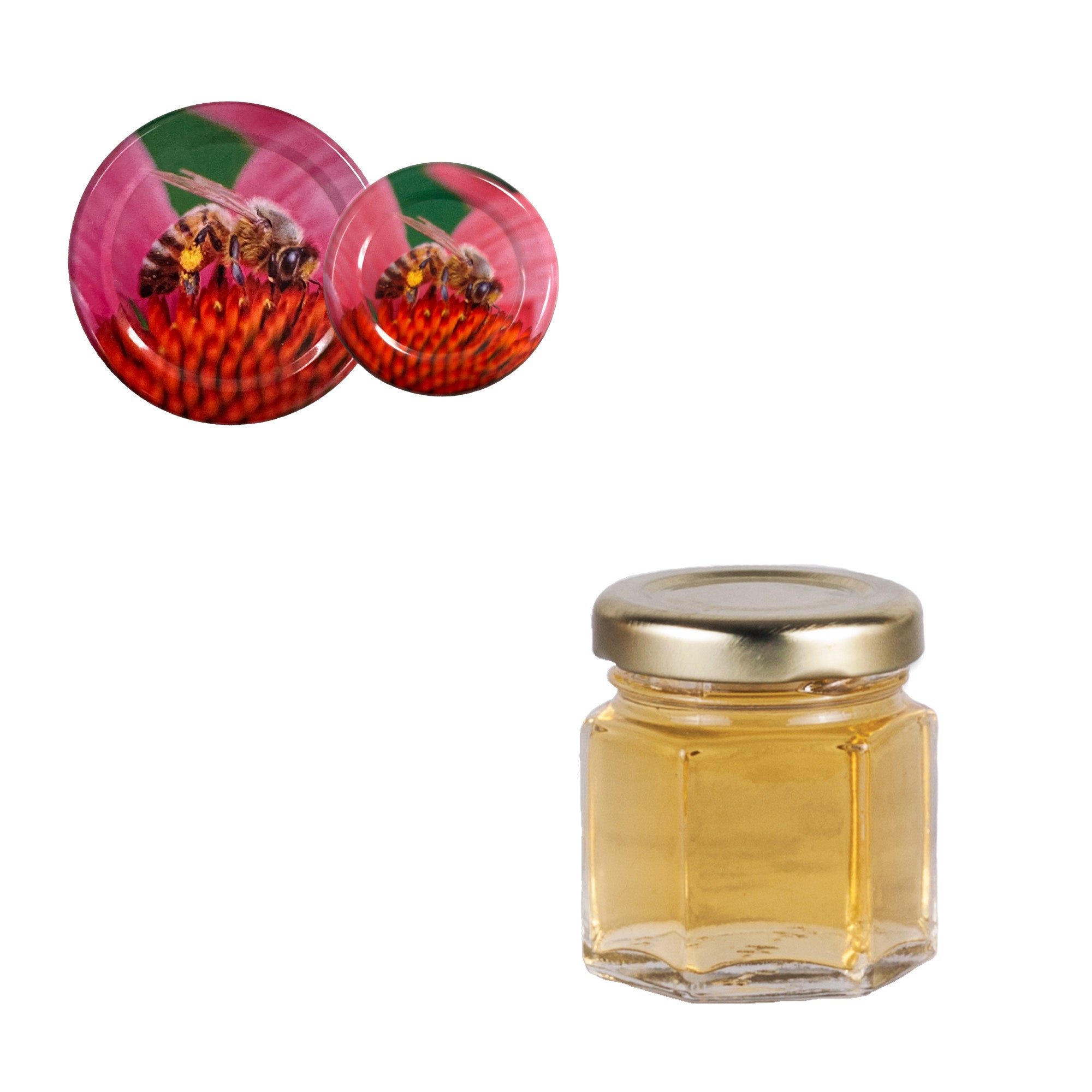 Clear Glass Hexagon (Hex) Jar with Lid 1.5 fl oz (24 Pack)