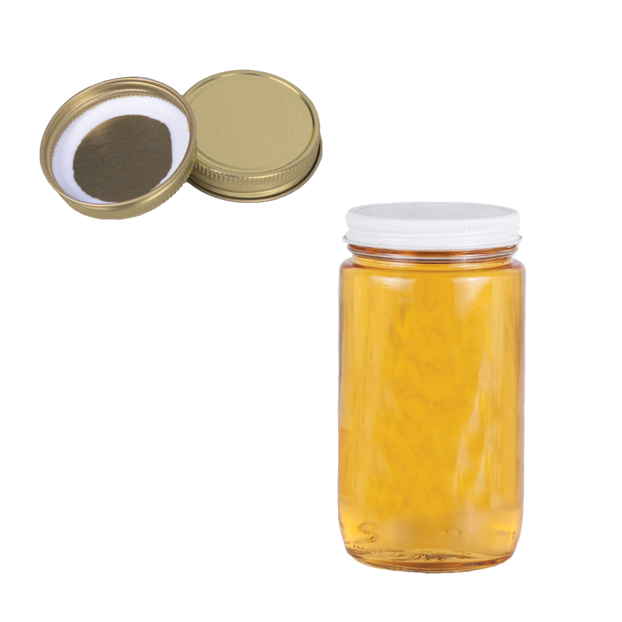 Clear Glass Classic Cylinder Jar with Lid 1 lb (12 Pack)
