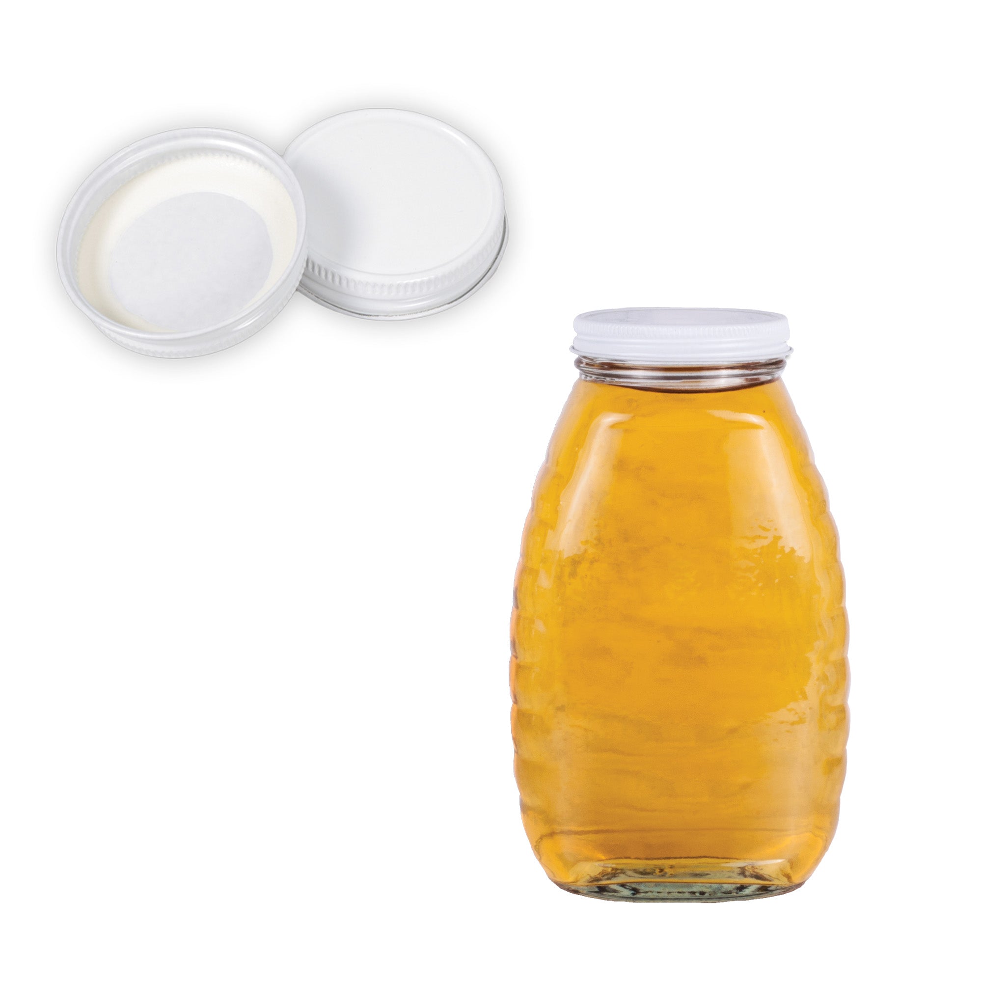 Clear Glass Classic Jar with Lid 1 lb (12 Pack)