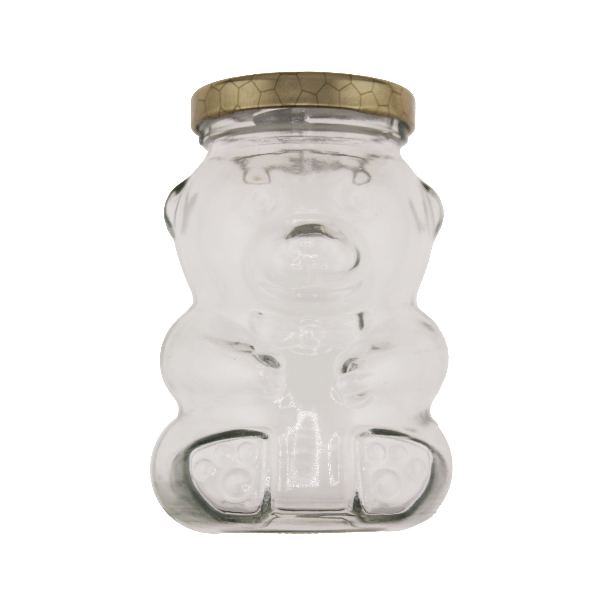 Clear Glass Honey Bear Jar with Lid 8 fl oz (12 Pack)