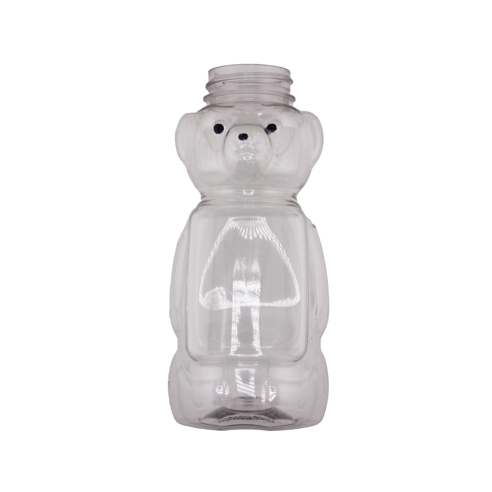 Clear Plastic Flat Belly Honey Bear Container 10.67 fl oz (50 Pack)