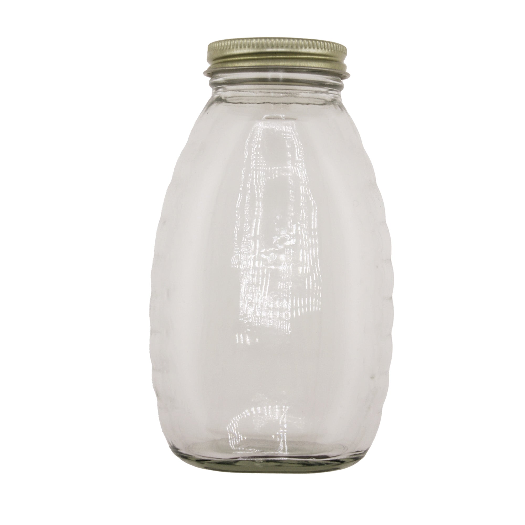 Clear Glass Queenline Jar with Lid 21.33 fl oz (12 Pack)