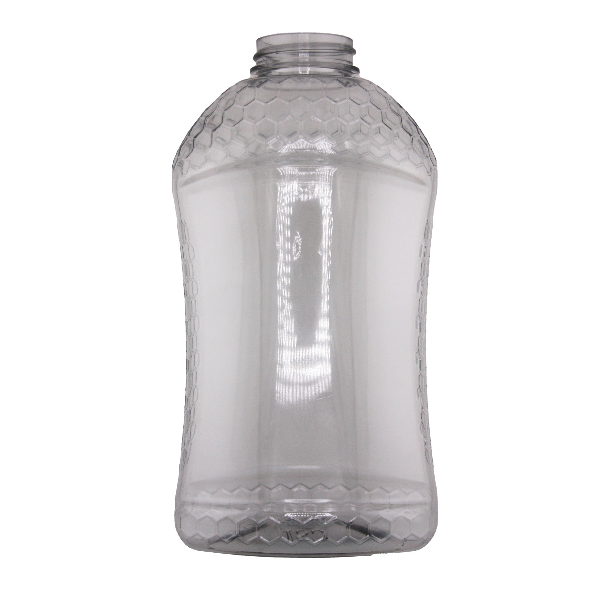 Clear Plastic Honeycomb (Hex) Embossed Hourglass Container 21.3 fl oz (159 Pack)