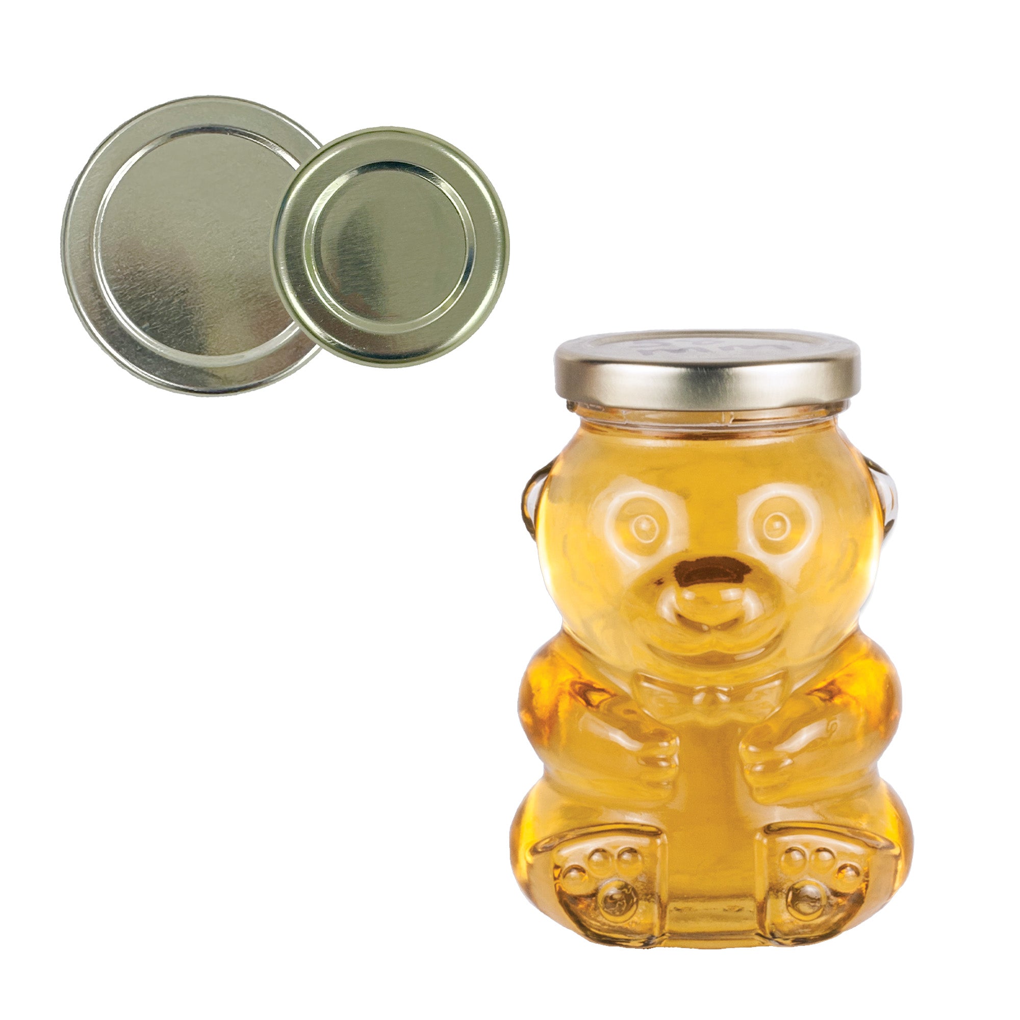 Clear Glass Honey Bear Jar with Lid 8 fl oz (12 Pack)