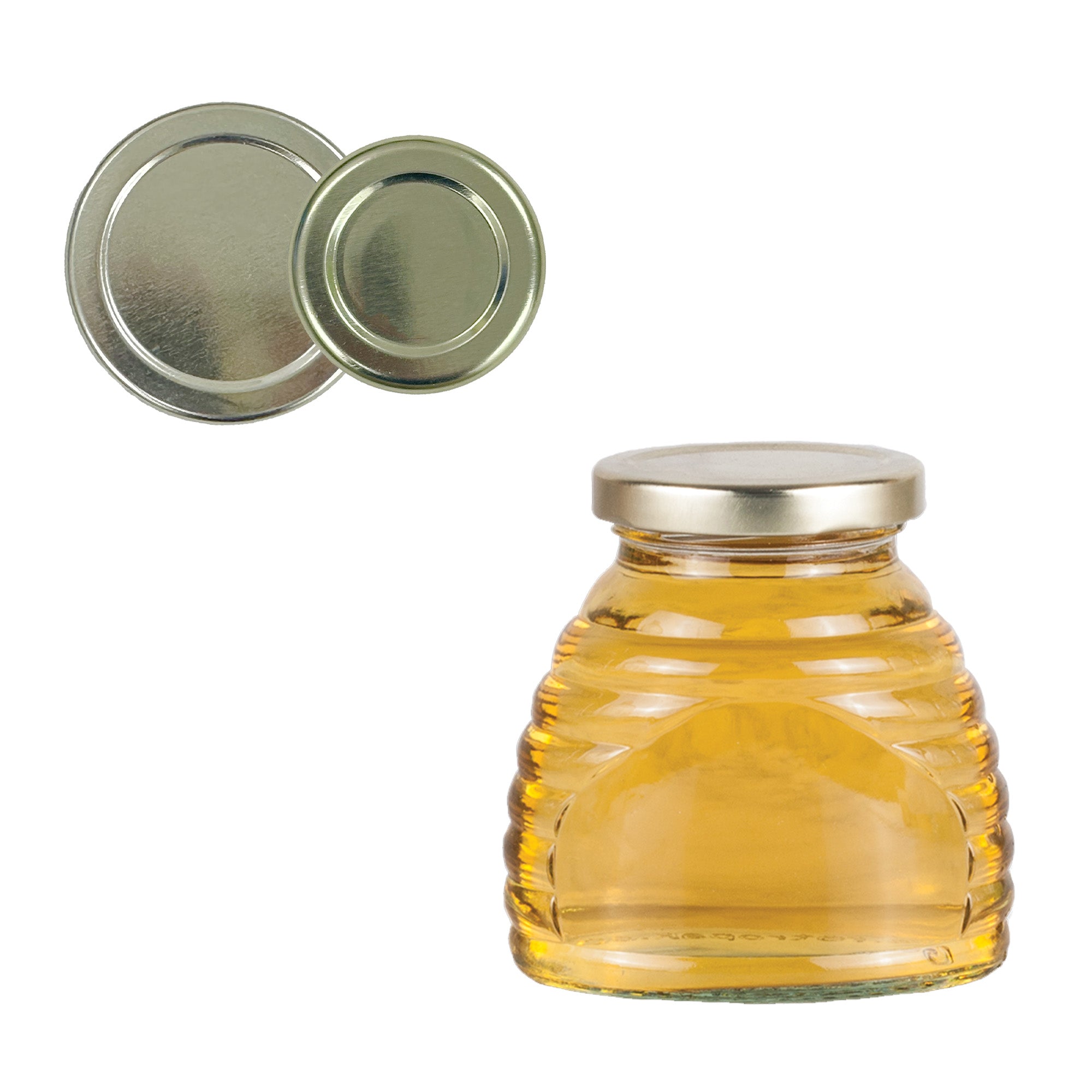 Clear Glass Classic Beehive Skep Jar with Lid 2 fl oz (24 Pack)