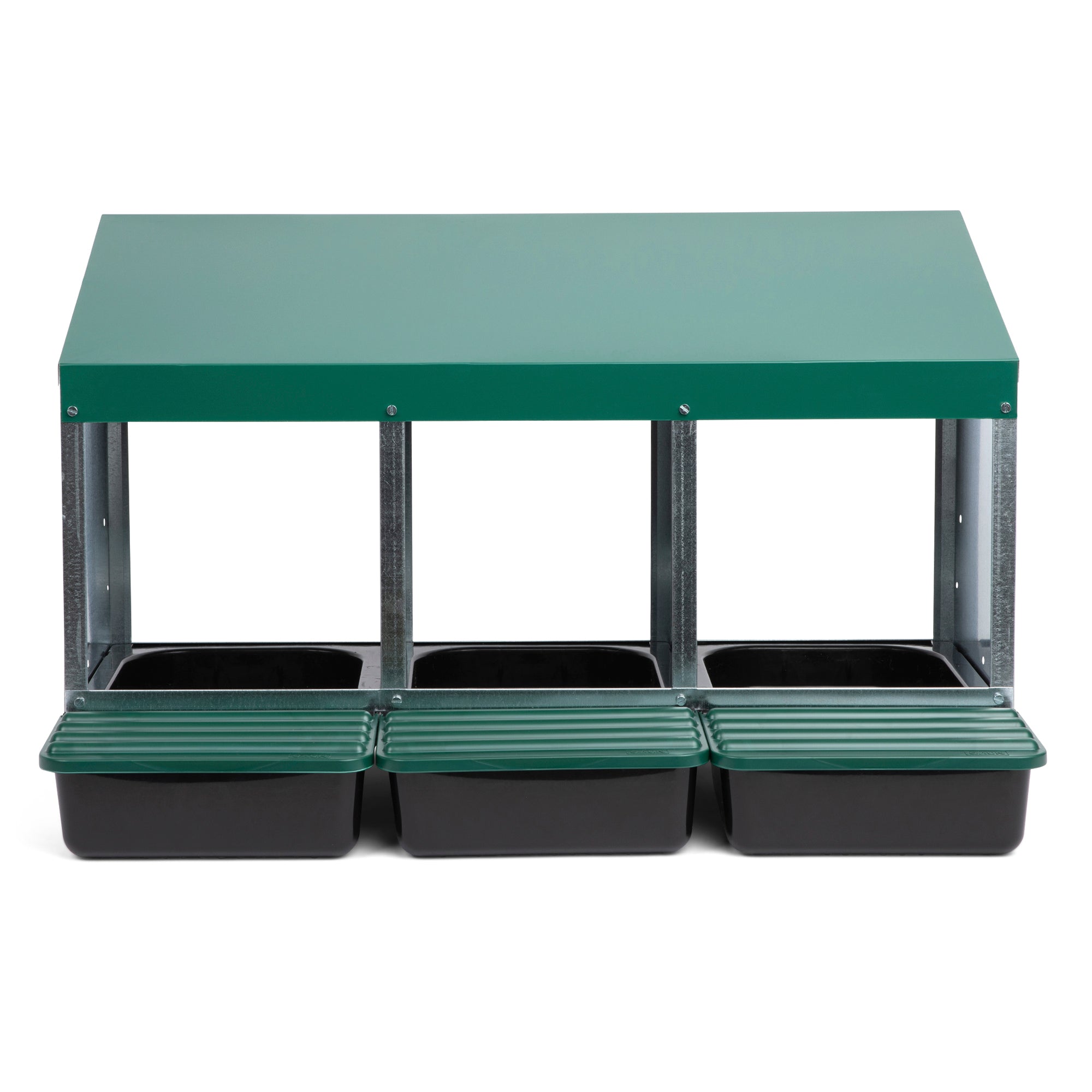 3 Compartment Roll Away/ Roll Out Chicken Nesting Box with Compact Trays/Lids