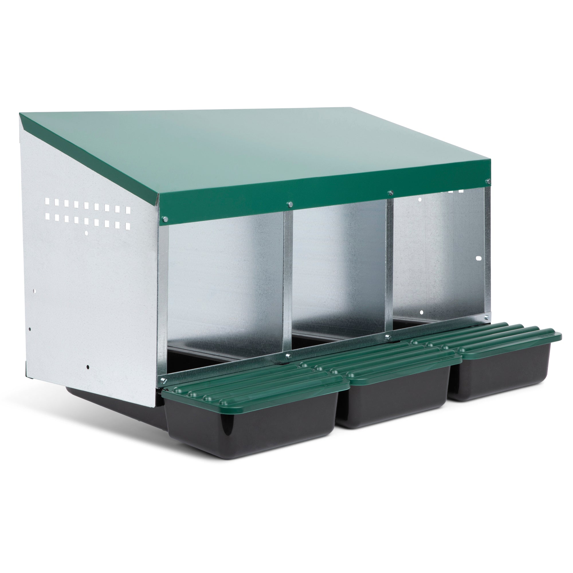 3 Compartment Roll Away/ Roll Out Chicken Nesting Box with Compact Trays/Lids