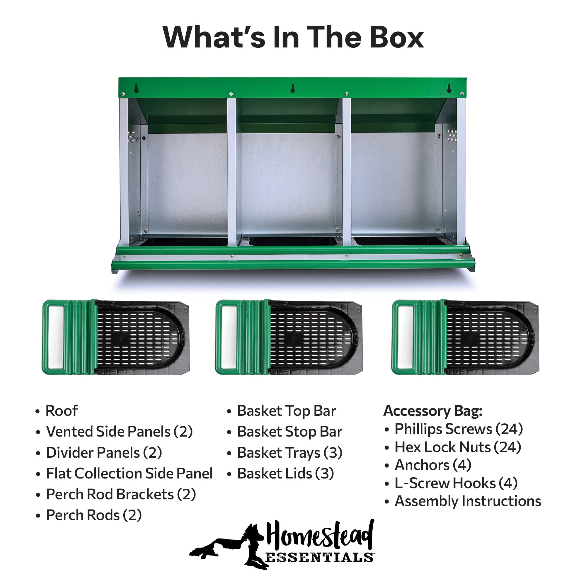 Galvanized Reverse Style Chicken Nesting Box with Rollaway Tray System