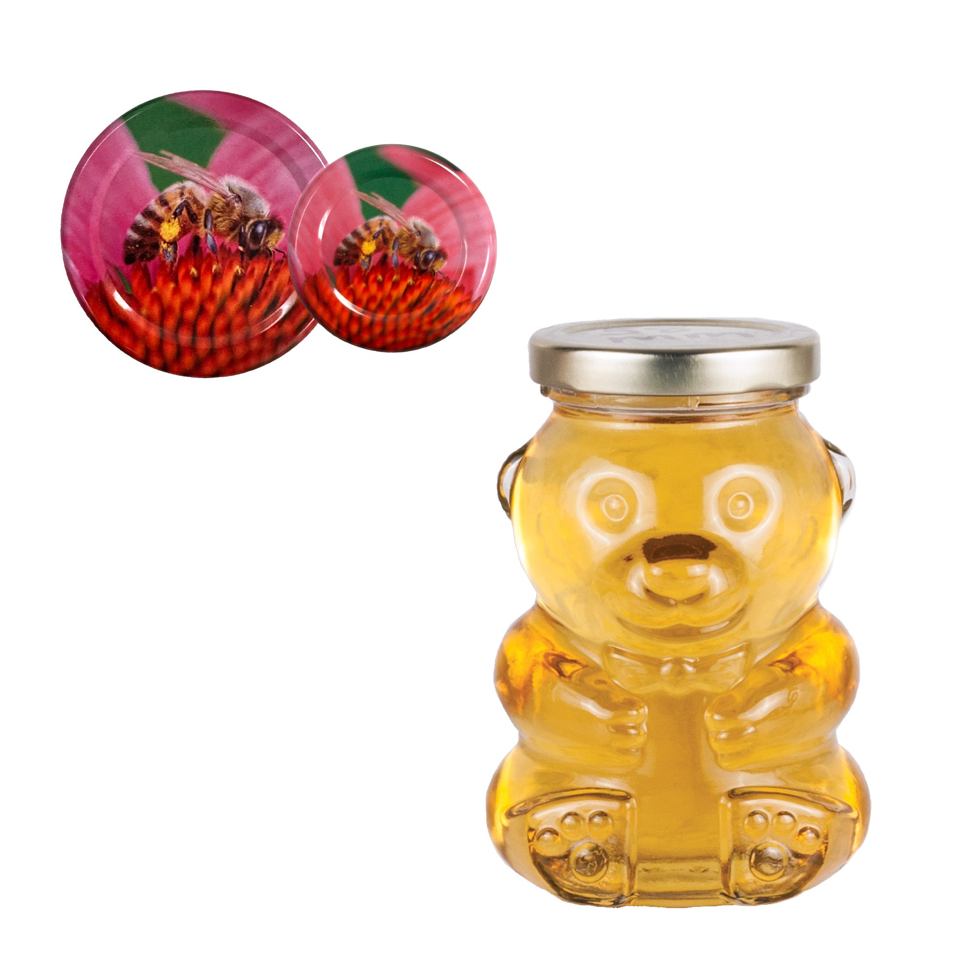 Clear Glass Honey Bear Jar with Lid 8 fl oz (12 Pack)