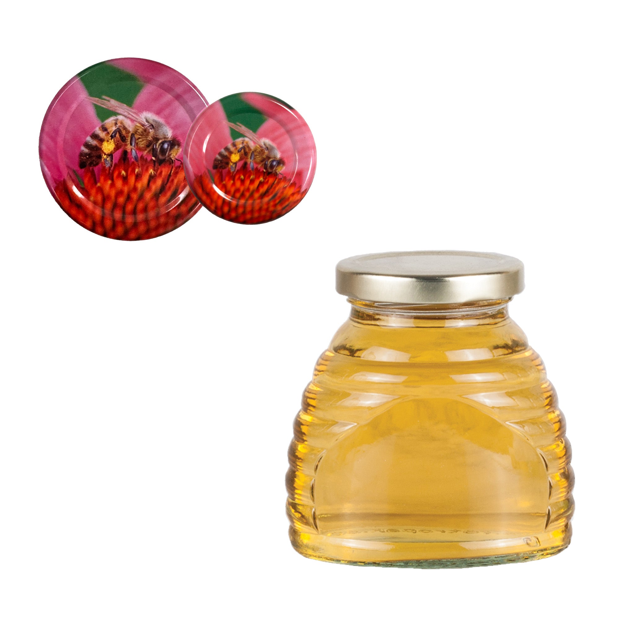 Clear Glass Classic Beehive Skep Jar with Lid 2 fl oz (24 Pack)