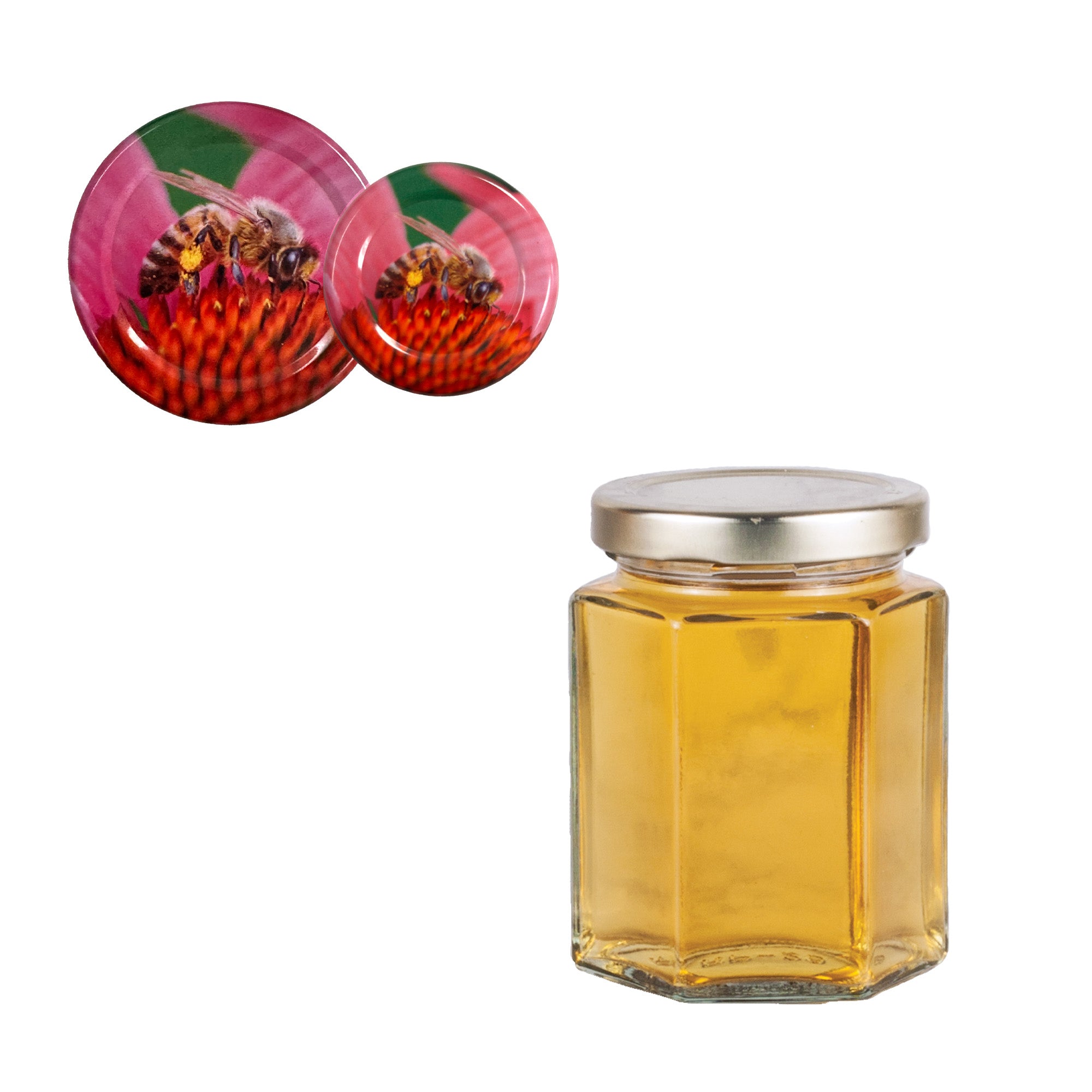 Clear Glass Hexagon (Hex) Jar with Lid 6 fl oz (12 Pack)