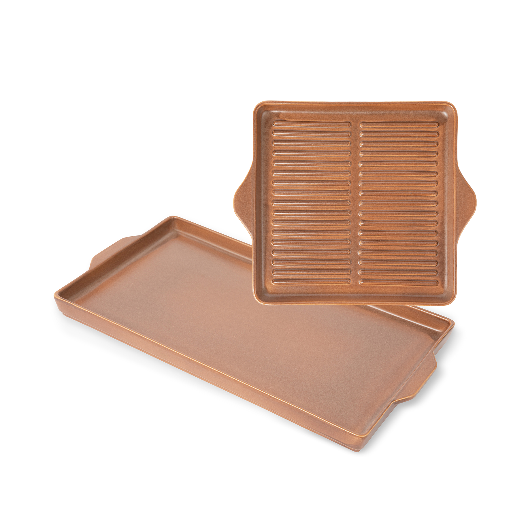 Indoor/Outdoor Ceramic Stoneware Grilling Duo Bundle